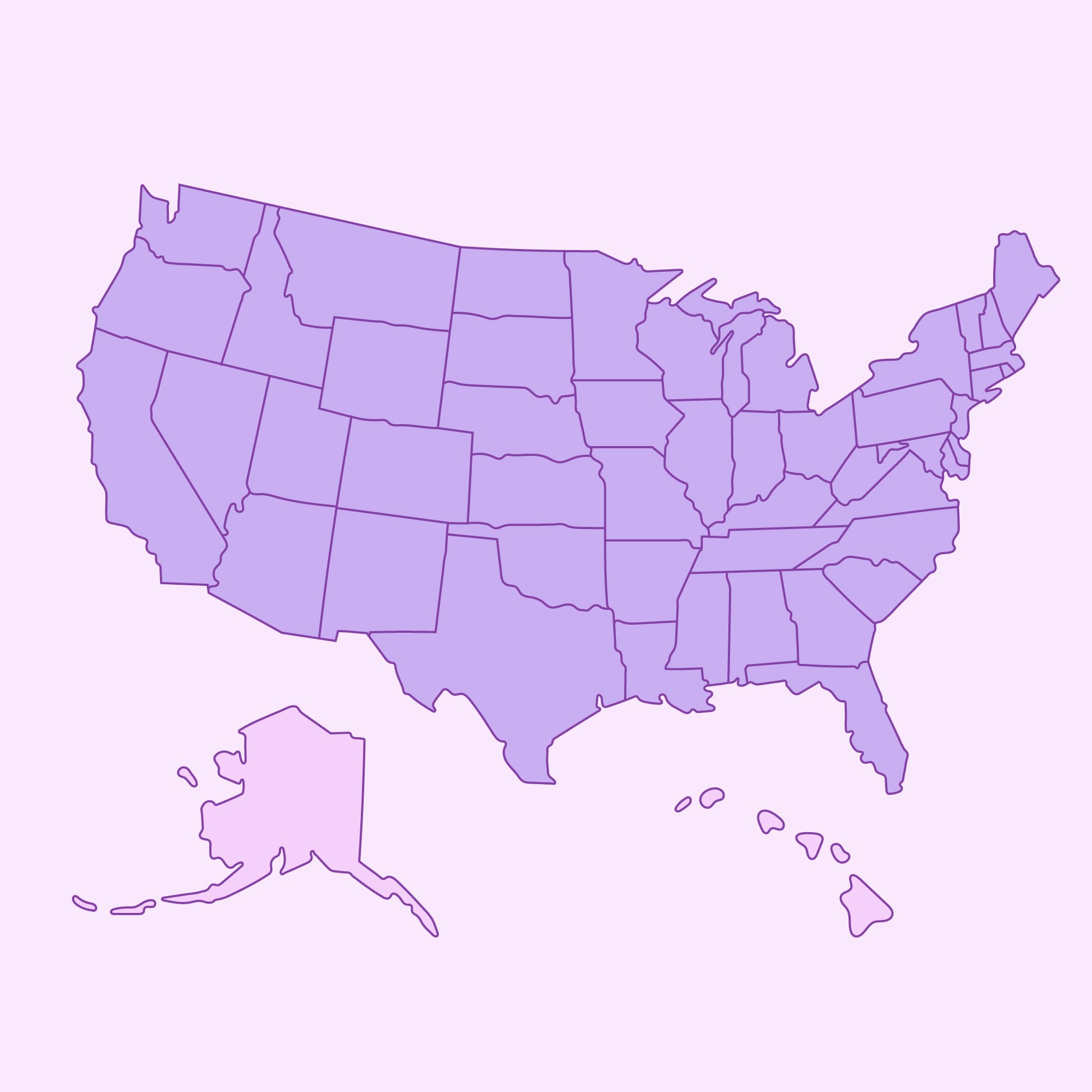 United States map with ambassador launch hubs marked